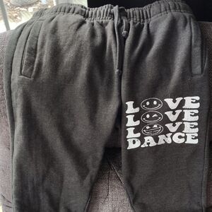 Kids Black 'Love Dance' Graphic Jogger Sweatpants